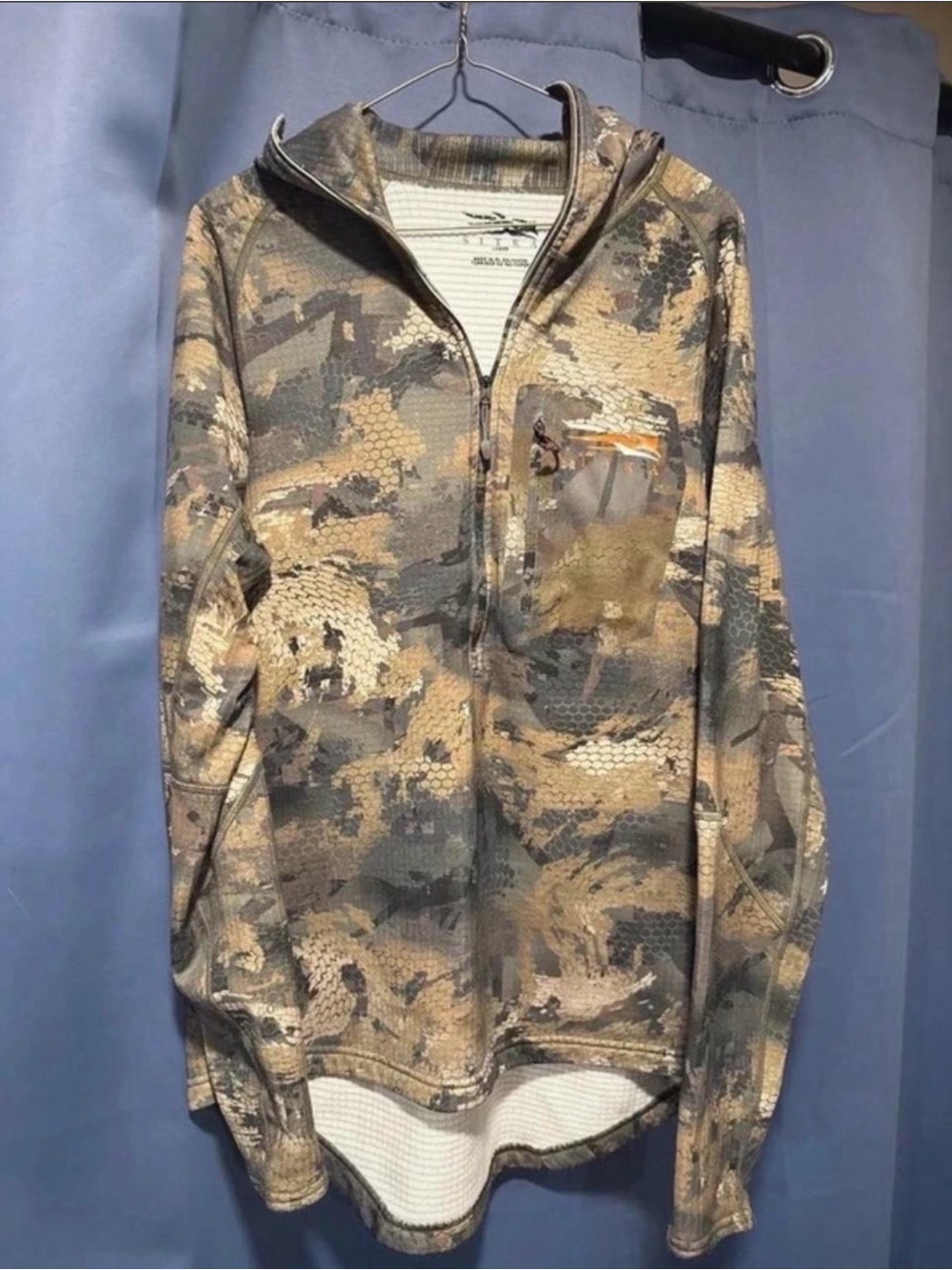 Men's Lightweight Camouflage Quarter-Zip Shirt Jacket - Tan & Gray